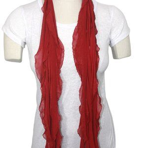 Cherry Red Flutter Scarf Lightweight Women Accessory M…